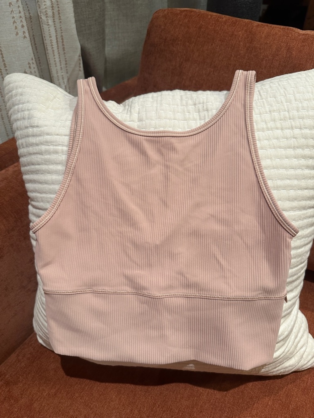 lululemon athletica Dusty Pink Ribbed V-Neck Crop Tank